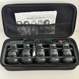 TopStyler by InStyler Heated Ceramic Styling Shells Hair Curlers Set with Case B